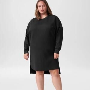 Universal Standard Game Size 0 (4XS) Black Ceres Side Vent Sweatshirt Dress NWT